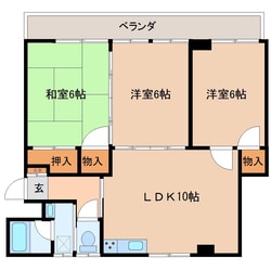 グランドハイツ高牟礼の物件間取画像